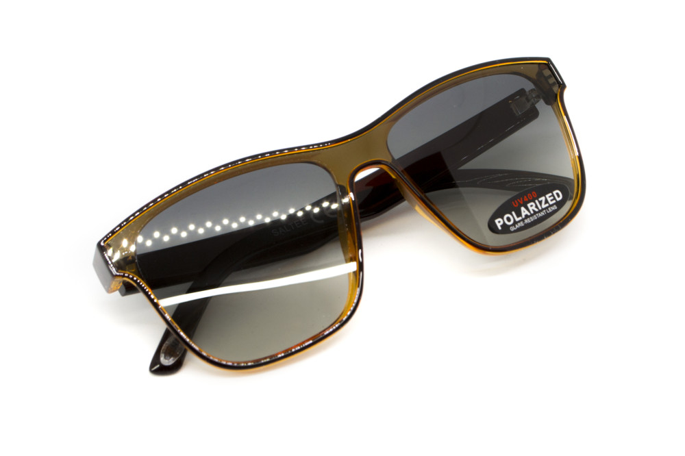 Очки поляризационные BluWater Saltee Polarized (gradient gray), серые с градиентом линзы в коричневой полупрозрачной оправе
