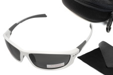 Очки поляризационные защитные BluWater Samson-1 Z87.1 White Polarized (gray), серые в бело-серой оправе