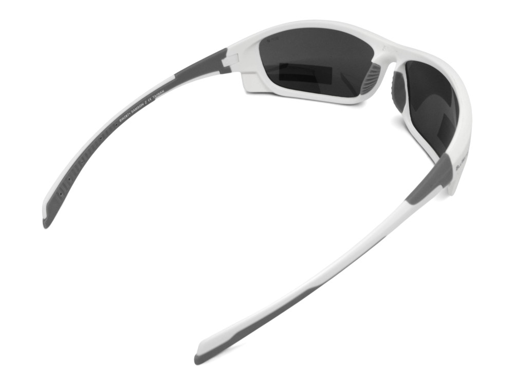 Очки поляризационные защитные BluWater Samson Z87.1 White Polarized (gray), серые в бело-серой оправе