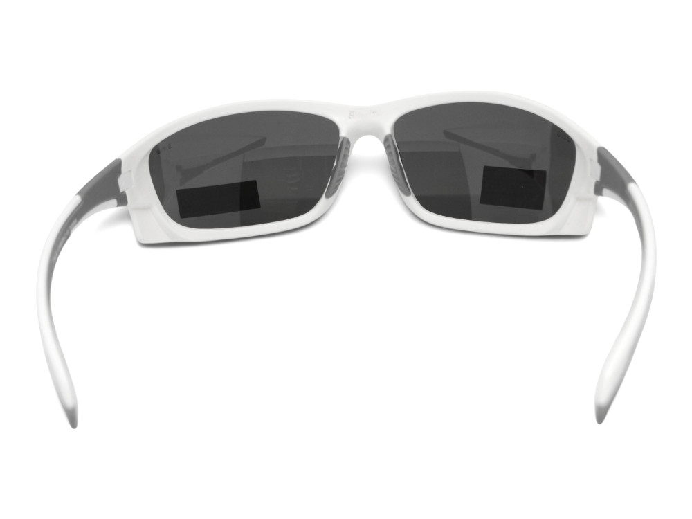 Очки поляризационные защитные BluWater Samson Z87.1 White Polarized (gray), серые в бело-серой оправе