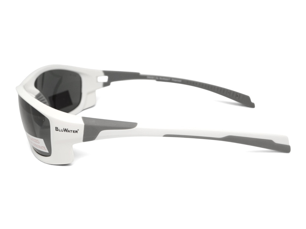 Очки поляризационные защитные BluWater Samson Z87.1 White Polarized (gray), серые в бело-серой оправе