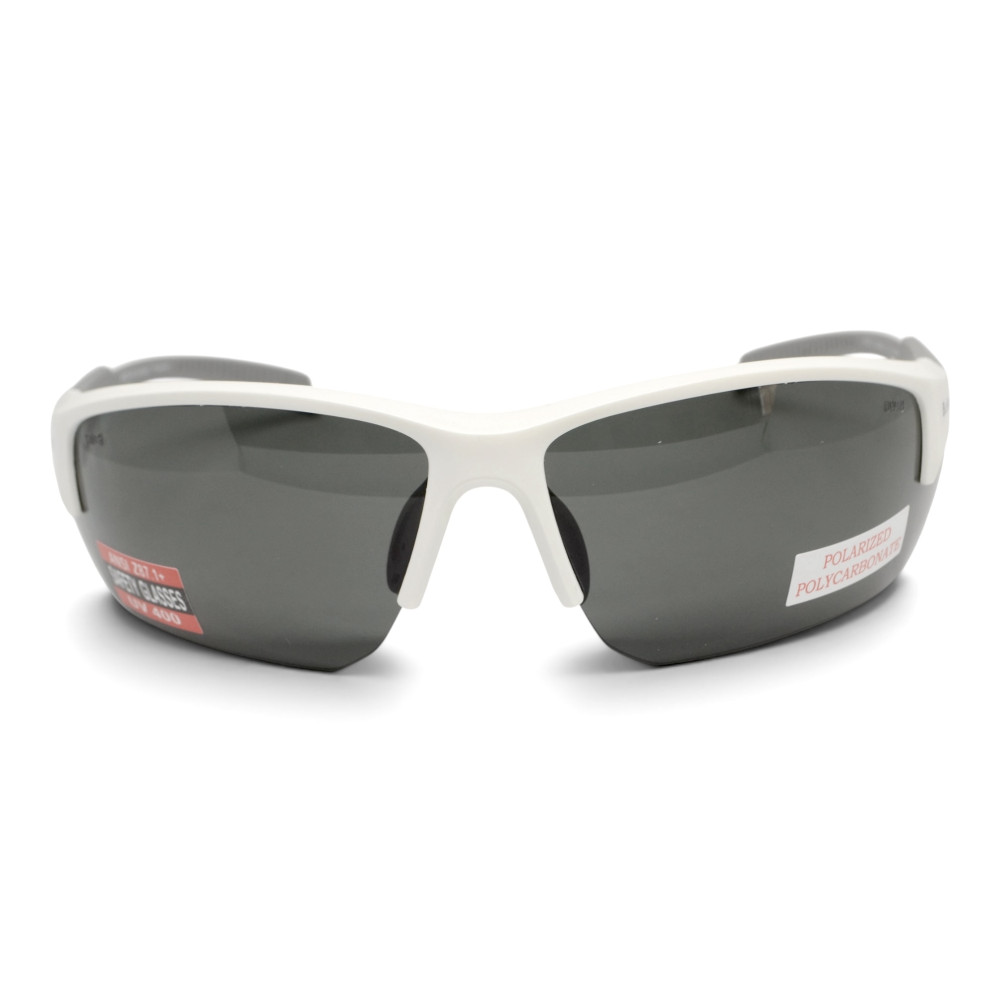 Очки поляризационные защитные BluWater Samson-3 Z87.1 White Polarized (gray), серые в бело-серой оправе