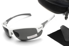 Очки поляризационные защитные BluWater Samson-3 Z87.1 White Polarized (gray), серые в бело-серой оправе