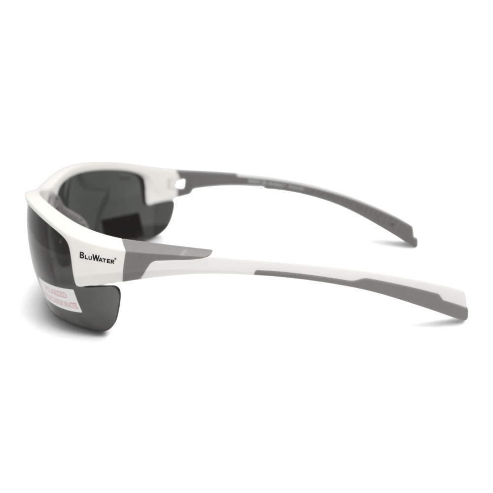 Очки поляризационные защитные BluWater Samson-3 Z87.1 White Polarized (gray), серые в бело-серой оправе