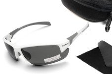 Окуляри поляризаційні захисні BluWater Samson-3 Z87.1 White Polarized (gray), сірі в біло-сірій оправі