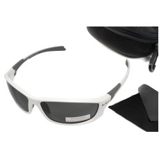 Очки поляризационные защитные BluWater Samson Z87.1 White Polarized (gray), серые в бело-серой оправе