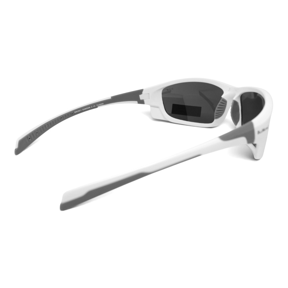 Очки поляризационные защитные BluWater Samson Z87.1 White Polarized (gray), серые в бело-серой оправе