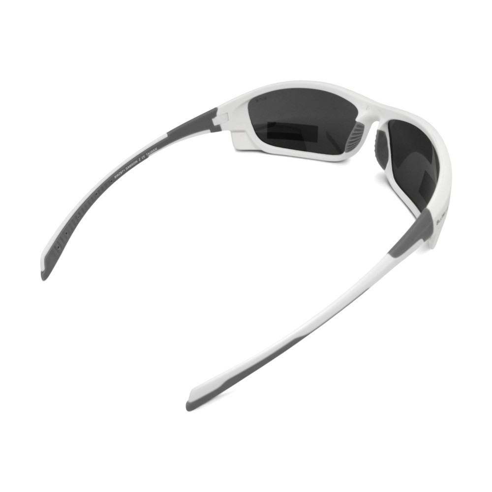 Очки поляризационные защитные BluWater Samson Z87.1 White Polarized (gray), серые в бело-серой оправе