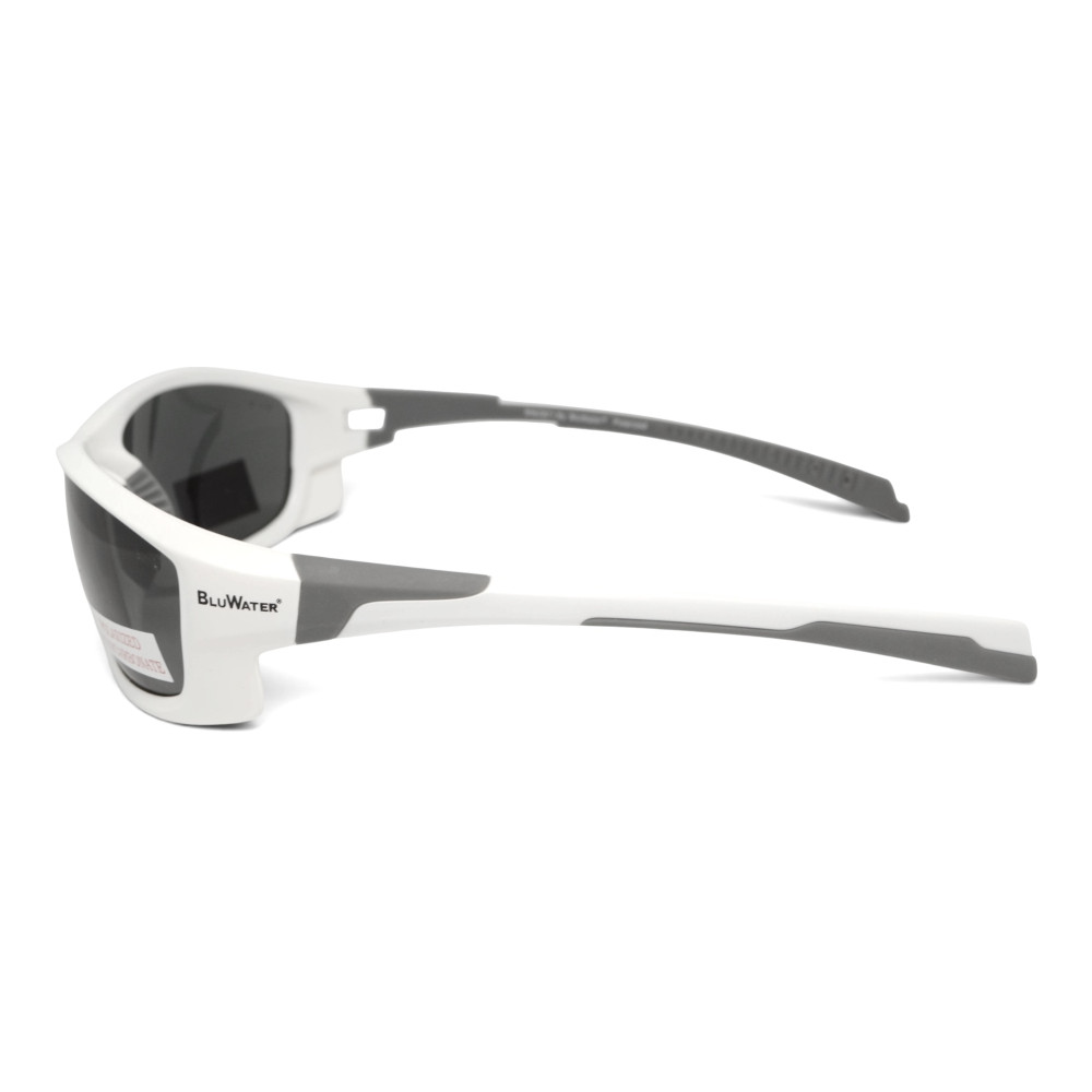 Очки поляризационные защитные BluWater Samson Z87.1 White Polarized (gray), серые в бело-серой оправе