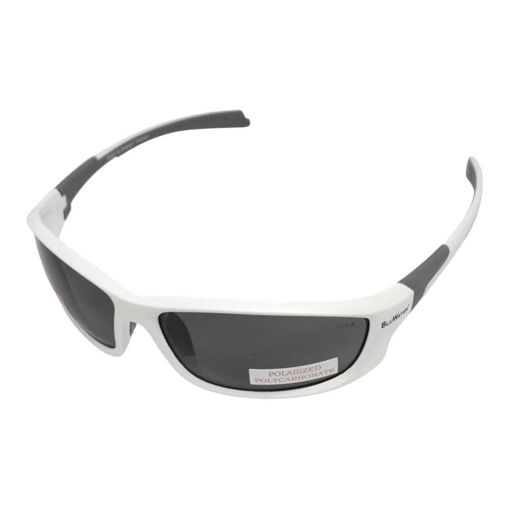 Очки поляризационные защитные BluWater Samson Z87.1 White Polarized (gray), серые в бело-серой оправе