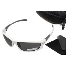 Окуляри поляризаційні захисні BluWater Samson Z87.1 White Polarized (gray), сірі в біло-сірій оправі