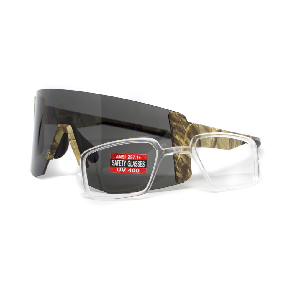 Очки защитные Global Vision Astro+RX Camo (gray), серые в камуфлированной оправе с диоптрической вставкой в комплекте