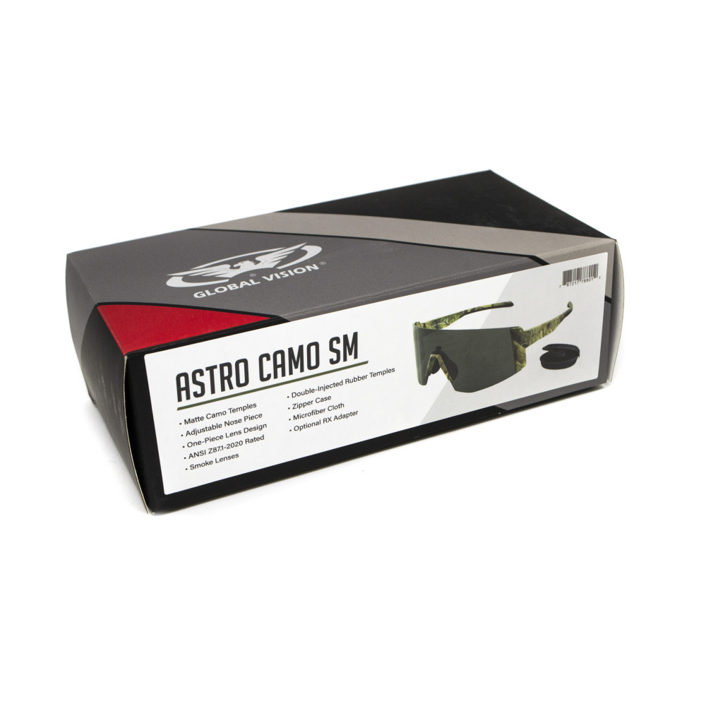 Очки защитные Global Vision Astro+RX Camo (gray), серые в камуфлированной оправе с диоптрической вставкой в комплекте