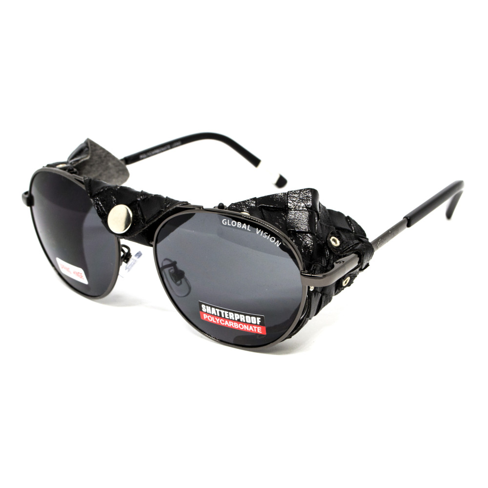 Очки защитные Global Vision Aviator-5 GunMetal (gray), серые в темной оправе со съёмным уплотнителем из синтетитечской 
