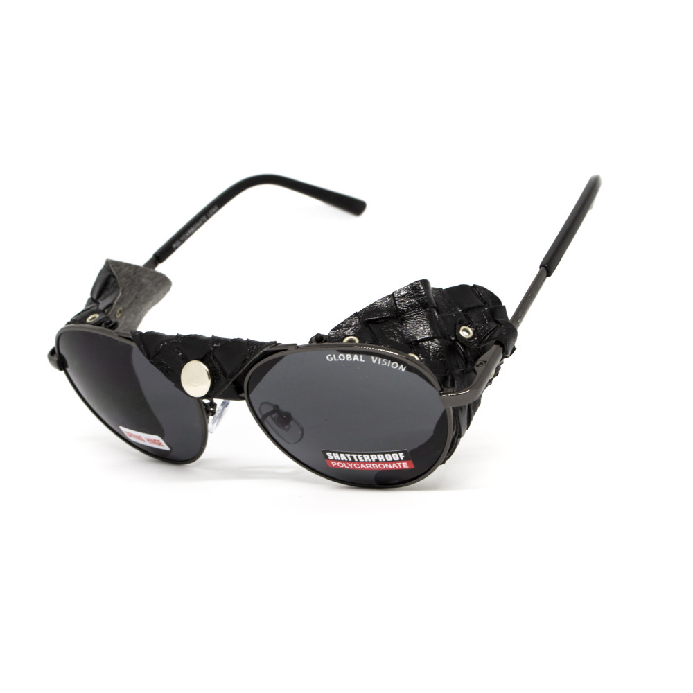 Очки защитные Global Vision Aviator-5 GunMetal (gray), серые в темной оправе со съёмным уплотнителем из синтетитечской 