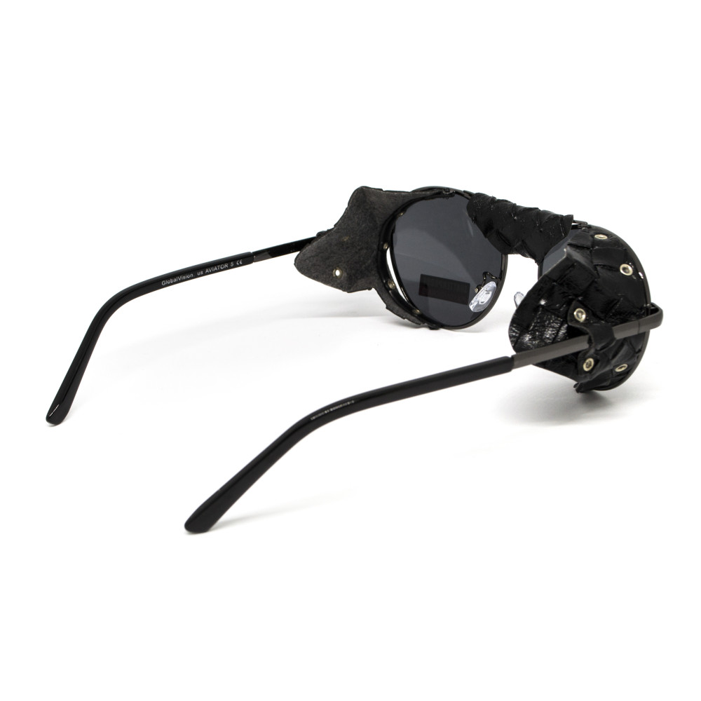 Очки защитные Global Vision Aviator-5 GunMetal (gray), серые в темной оправе со съёмным уплотнителем из синтетитечской 
