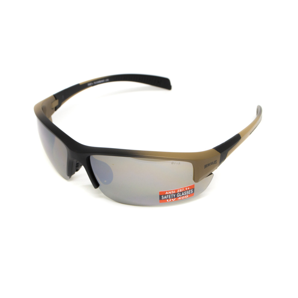 Очки защитные Global Vision Hercules-7 Black-Brown (drive mirror), зеркальные коричневые в коричнево-чорной оправе