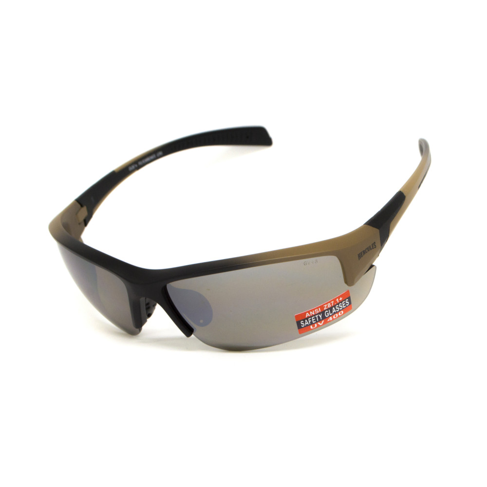 Очки защитные Global Vision Hercules-7 Black-Brown (drive mirror), зеркальные коричневые в коричнево-чорной оправе