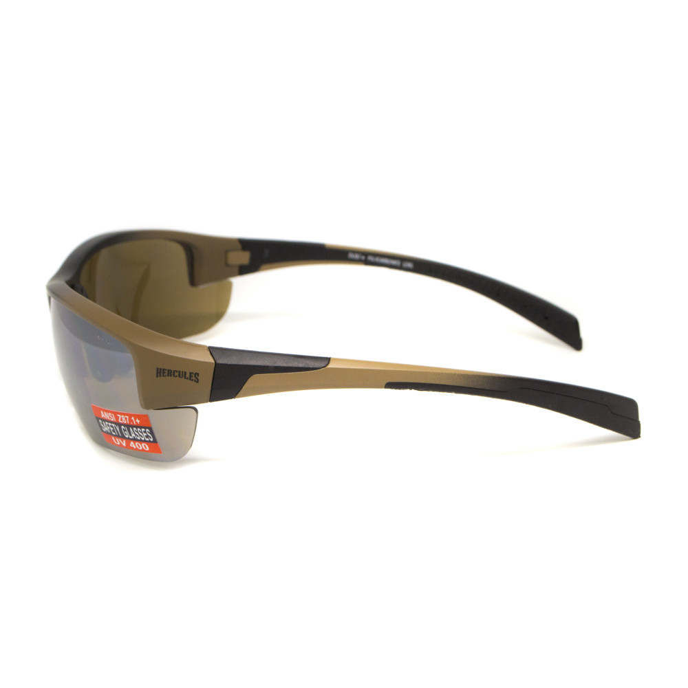 Очки защитные Global Vision Hercules-7 Black-Brown (drive mirror), зеркальные коричневые в коричнево-чорной оправе