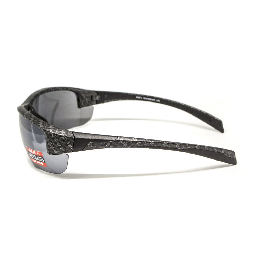 Очки защитные Global Vision Hercules-7 Carbon (flash mirror), зеркальные серые в графитовой оправе