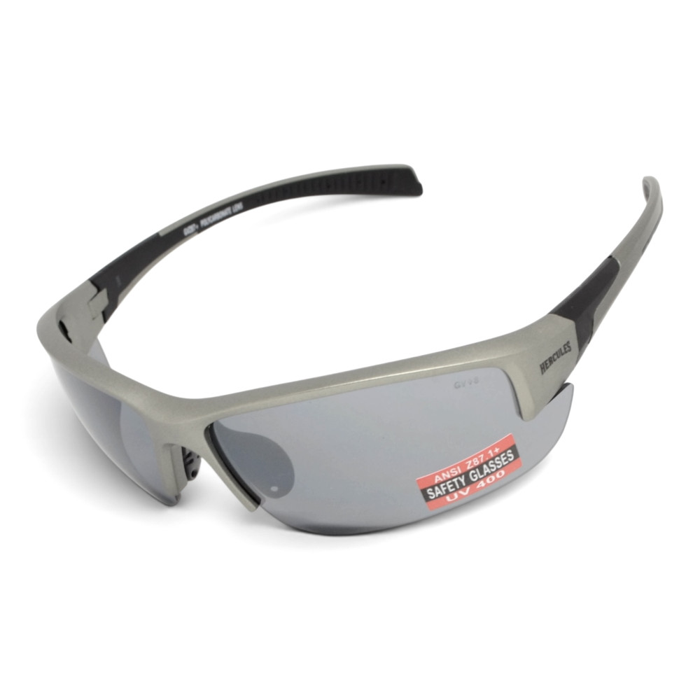 Очки защитные Global Vision Hercules-7 Metallic Gray (flash mirror), зеркальные серые в оправе серый металлик