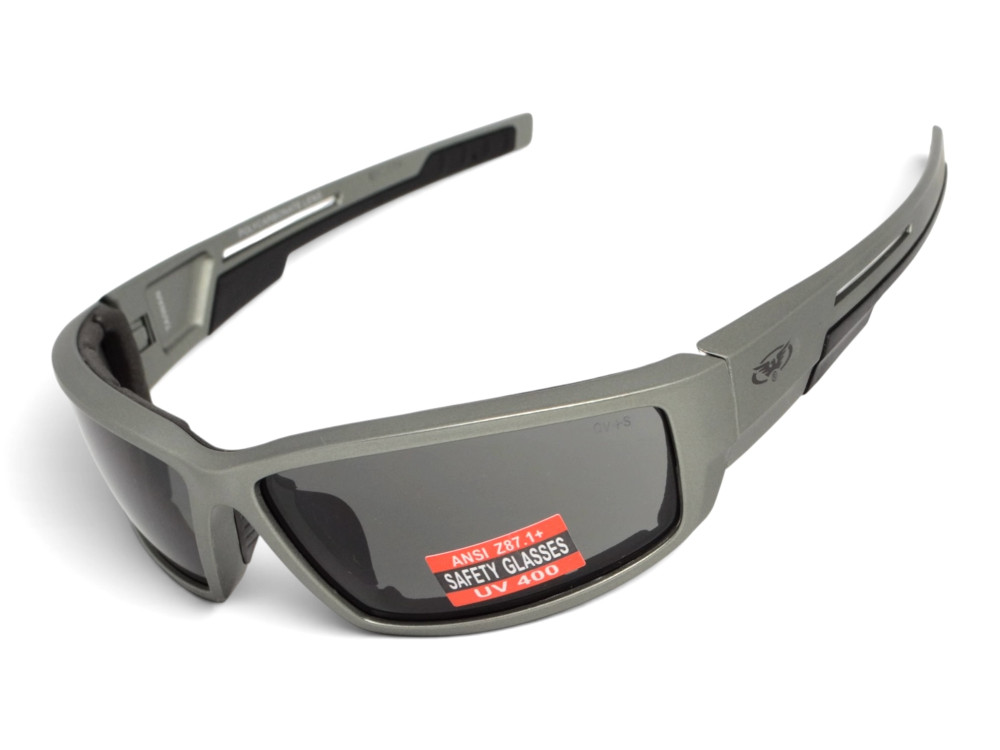 Очки защитные Global Vision Sly Metallic Gray (smoke), серые линзы в оправе cерый металлик