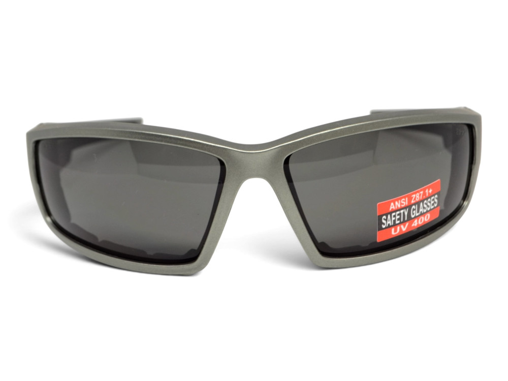 Очки защитные Global Vision Sly Metallic Gray (smoke), серые линзы в оправе cерый металлик