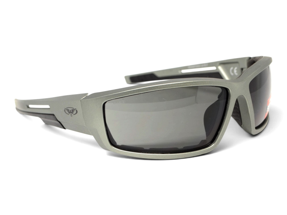 Очки защитные Global Vision Sly Metallic Gray (smoke), серые линзы в оправе cерый металлик