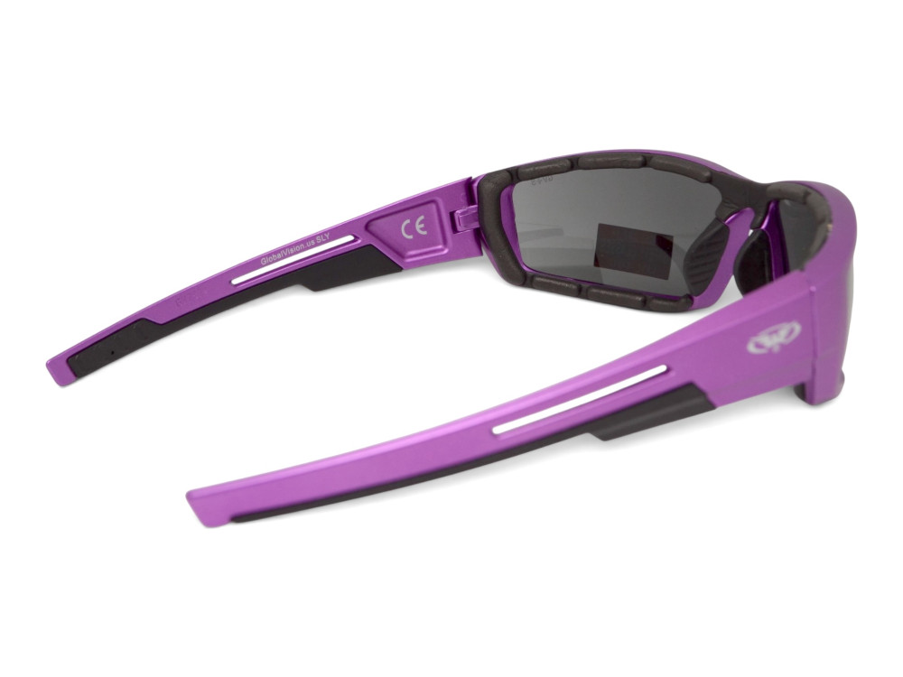 Очки защитные Global Vision Sly Metallic Purple (gray), серые линзы в оправе фиолетовый металлик