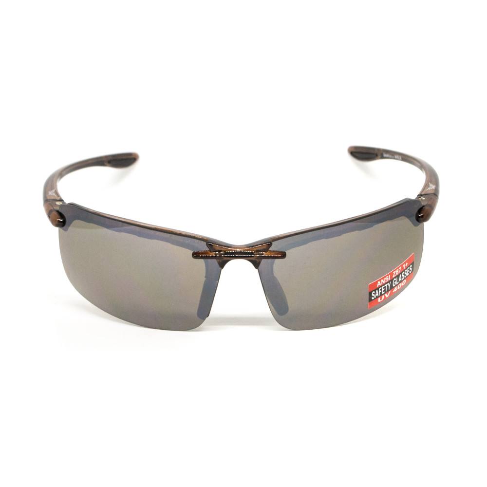 Очки защитные Global Vision Wheelin Crystal Brown (drive mirror), зеркальные коричневые линзы в полупрозрачной коричневой оправе