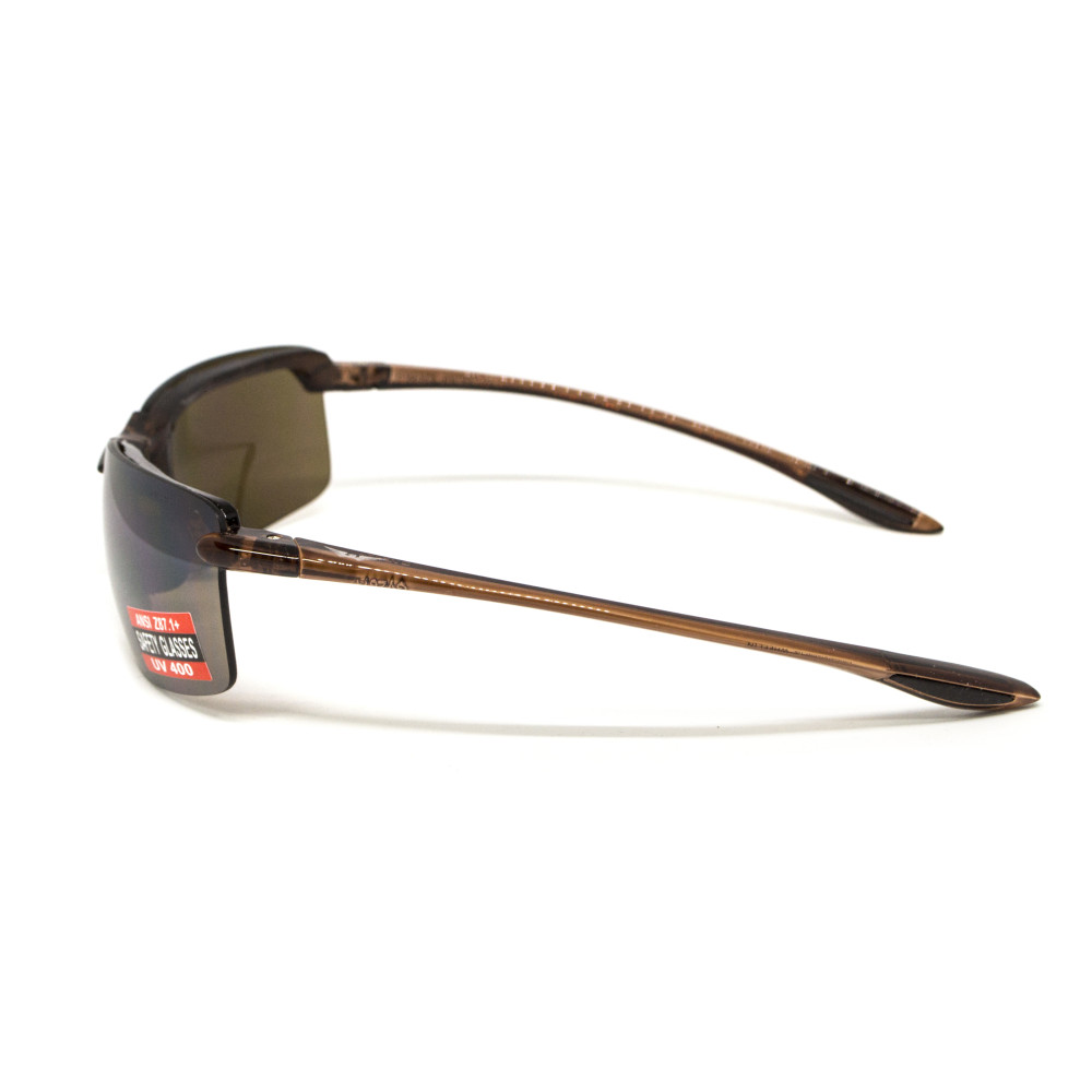 Очки защитные Global Vision Wheelin Crystal Brown (drive mirror), зеркальные коричневые линзы в полупрозрачной коричневой оправе