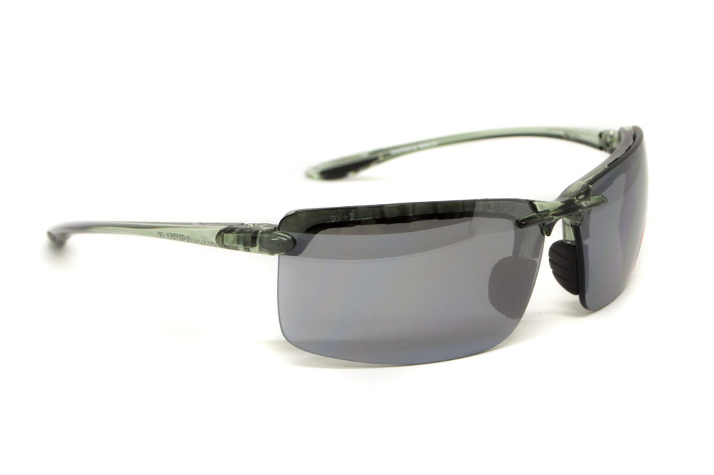 Очки защитные Global Vision Wheelin Crystal Gray (flash mirror) серые зеркальные линзы в полупрозрачной серой оправе