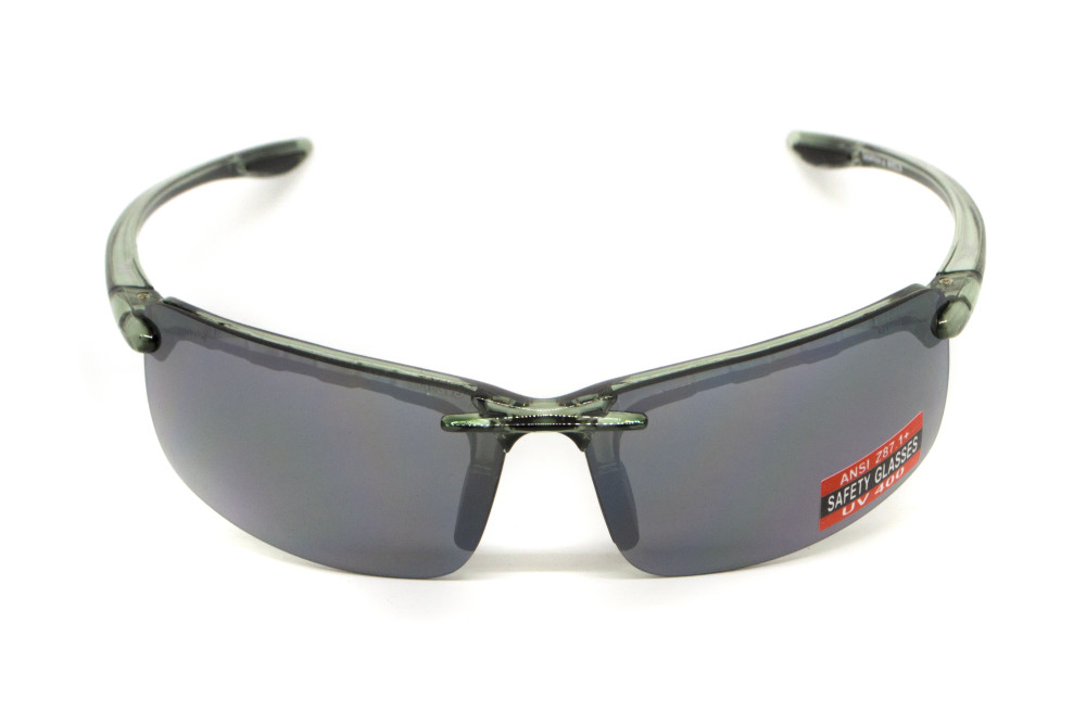 Очки защитные Global Vision Wheelin Crystal Gray (flash mirror) серые зеркальные линзы в полупрозрачной серой оправе