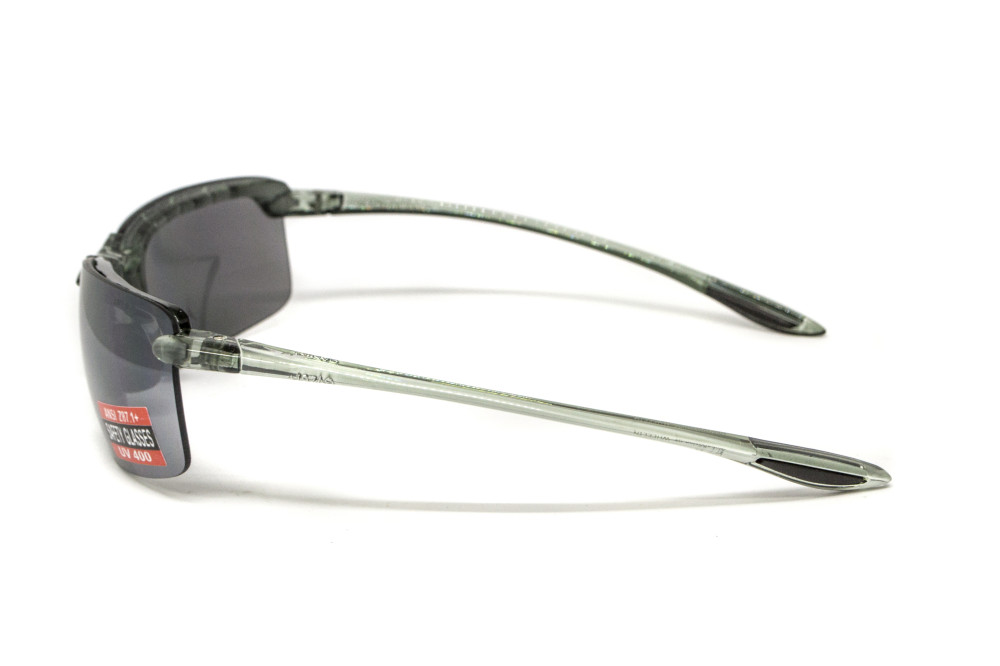 Очки защитные Global Vision Wheelin Crystal Gray (flash mirror) серые зеркальные линзы в полупрозрачной серой оправе