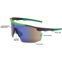 Очки защитные Pyramex PMXSPEC (green mirror) Anti-Fog, сине-зелёные зеркальные линзы в чёрно-зелёной оправе