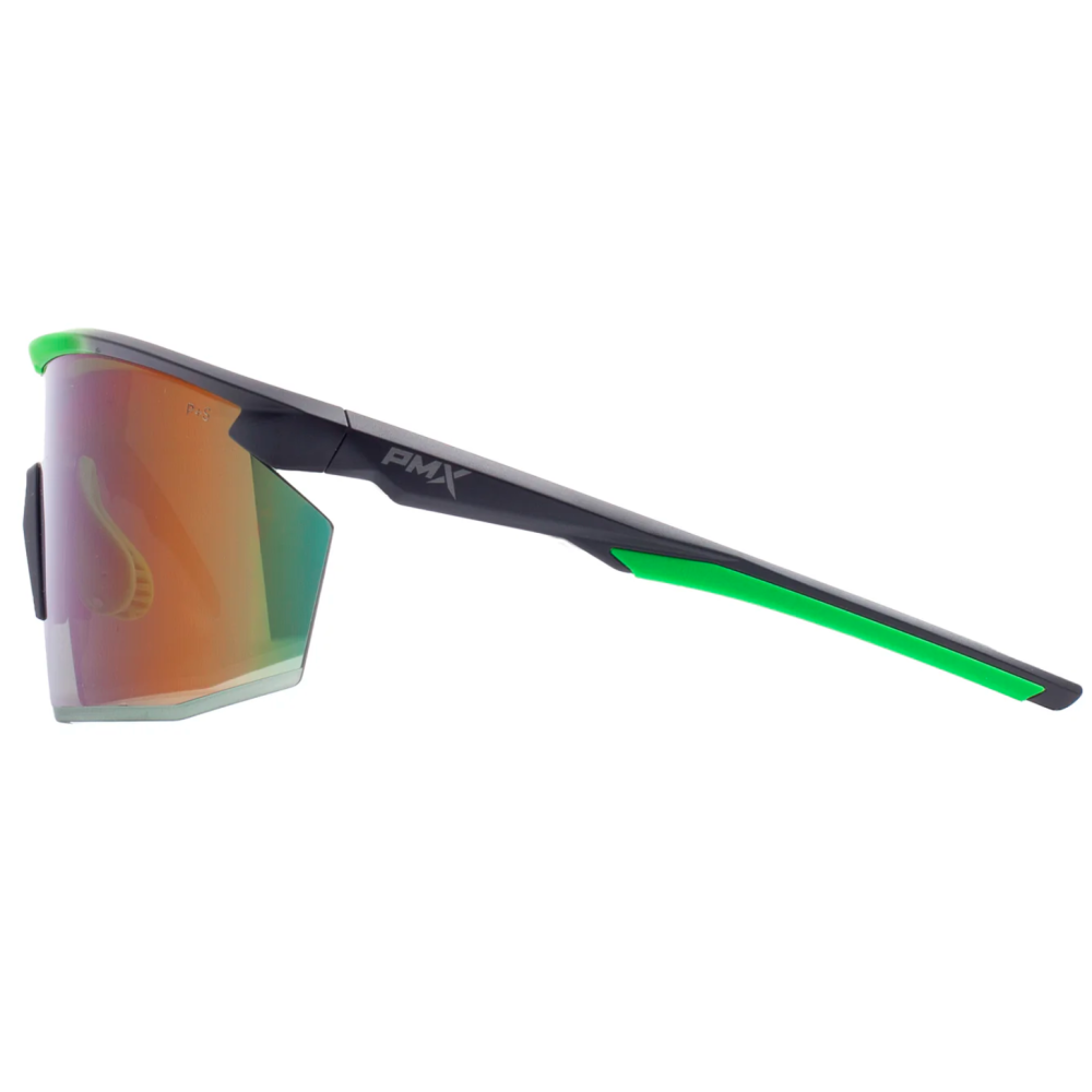 Очки защитные Pyramex PMXSPEC (green mirror) Anti-Fog, сине-зелёные зеркальные линзы в чёрно-зелёной оправе