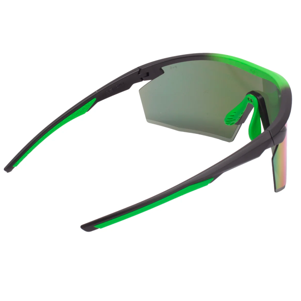 Очки защитные Pyramex PMXSPEC (green mirror) Anti-Fog, сине-зелёные зеркальные линзы в чёрно-зелёной оправе