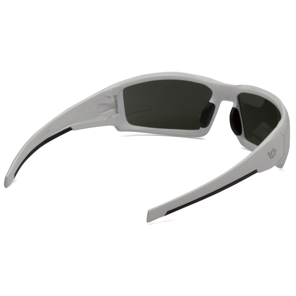 Очки защитные Venture Gear Pagosa White (forest gray) Anti-Fog, серо-зелёные в белой оправе