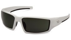 Окуляри захисні Venture Gear Pagosa White (forest gray) Anti-Fog, сіро-зелені в білій оправі