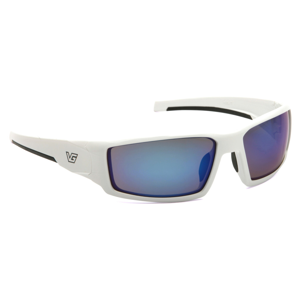 Очки защитные Venture Gear Pagosa White (ice blue mirror) Anti-Fog, зеркальные синие в белой оправе