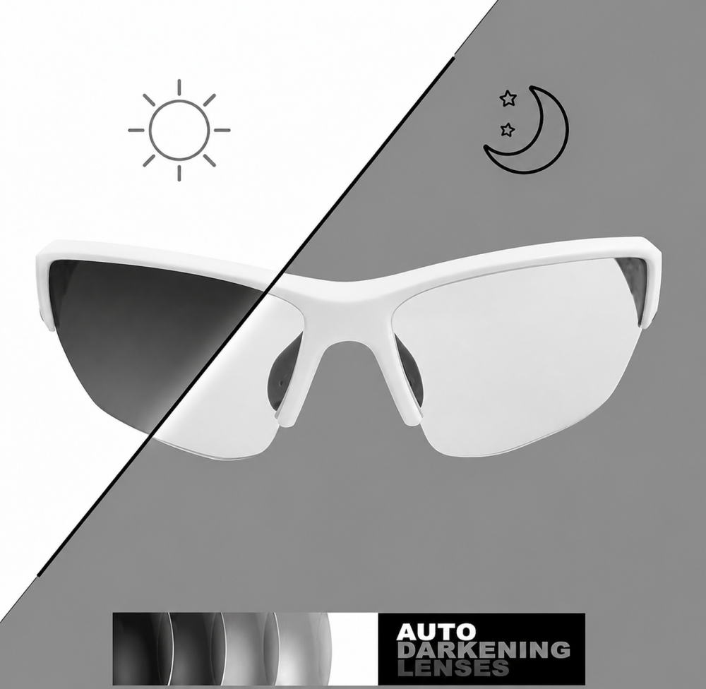 Очки защитные фотохромные Global Vision Hercules-7 SD White Photochromic (Super Dark Shadowluxe) Anti-Fog, фотохромные прозрачные в белой оправе