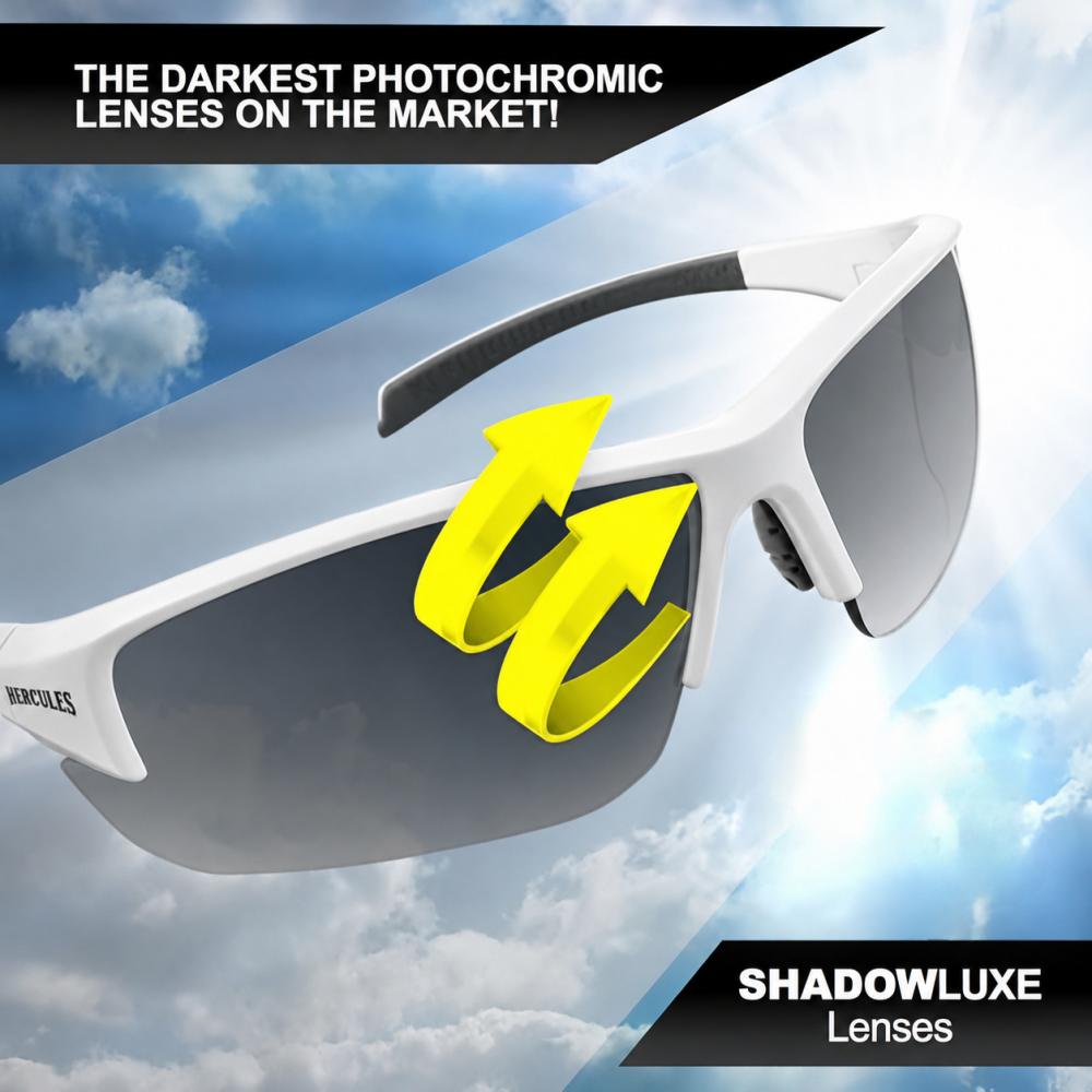Очки защитные фотохромные Global Vision Hercules-7 SD White Photochromic (Super Dark Shadowluxe) Anti-Fog, фотохромные прозрачные в белой оправе