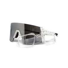 Очки защитные открытые Global Vision Astro+RX White (G-Tech™ silver), зеркальные серые в белой оправе с диоптрической вставкой в комплекте