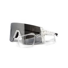Очки защитные открытые Global Vision Astro+RX White (G-Tech™ silver), зеркальные серые в белой оправе с диоптрической вставкой в комплекте