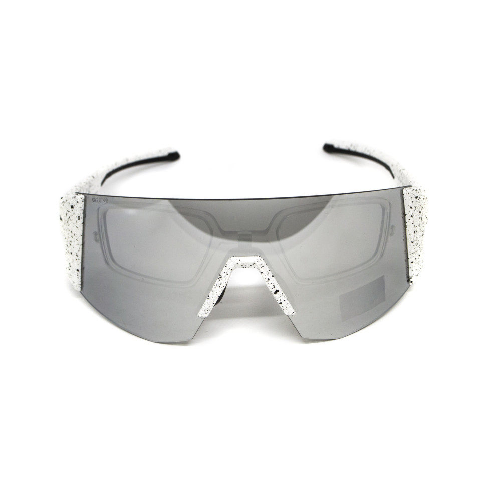 Очки защитные открытые Global Vision Astro White (G-Tech™ silver), зеркальные серые в белой оправе (с возможностью установки диоптрической вставки)