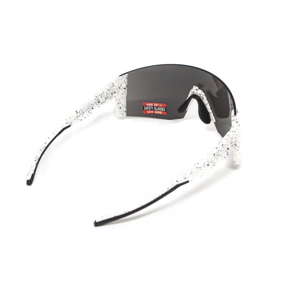 Очки защитные открытые Global Vision Astro White (G-Tech™ silver), зеркальные серые в белой оправе (с возможностью установки диоптрической вставки)