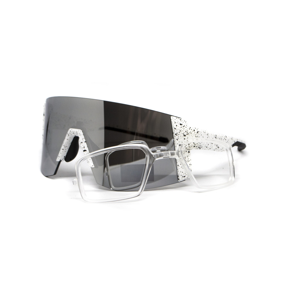Очки защитные открытые Global Vision Astro White (G-Tech™ silver), зеркальные серые в белой оправе (с возможностью установки диоптрической вставки)