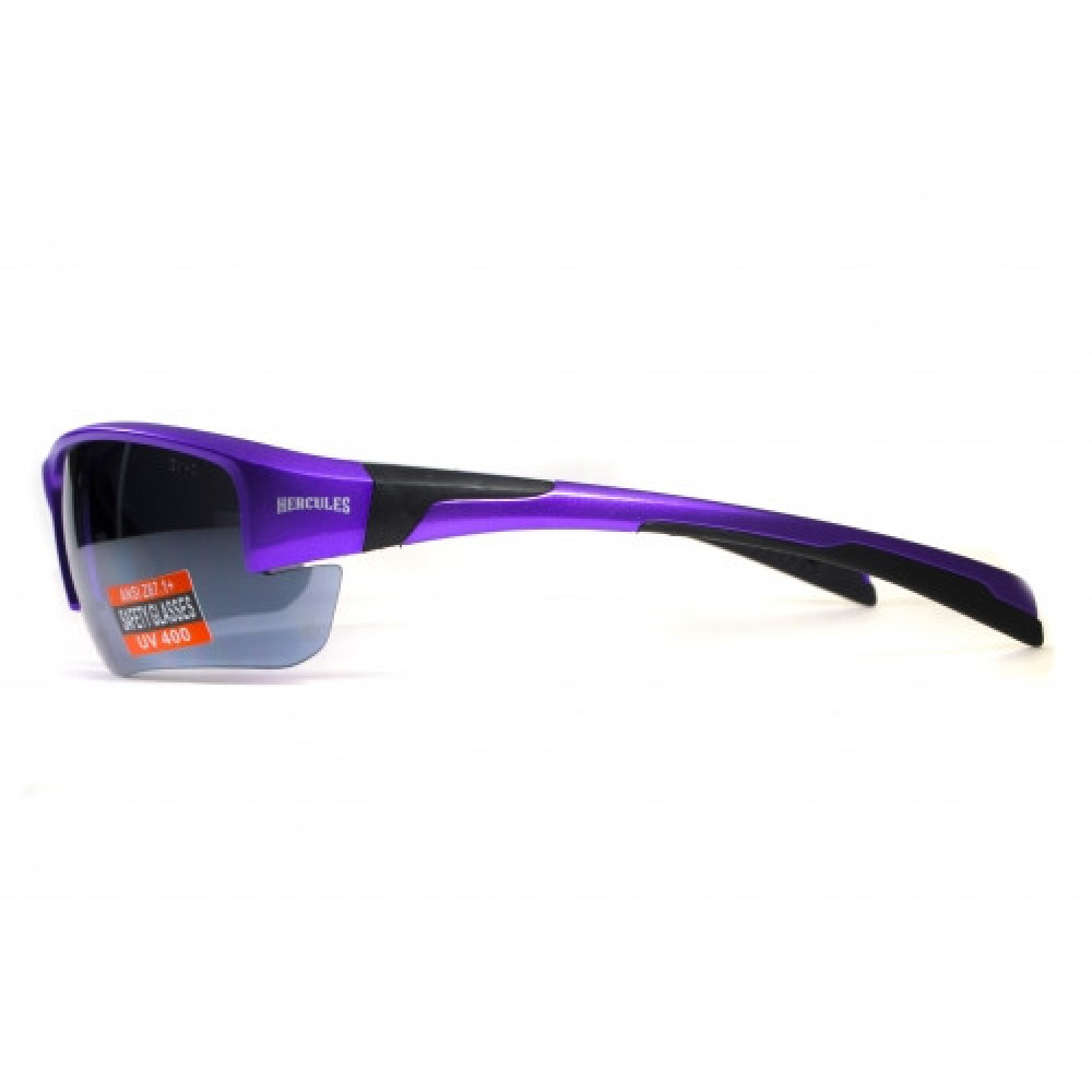 Очки защитные открытые Global Vision Hercules-7 Purple (silver mirror) зеркальные серые