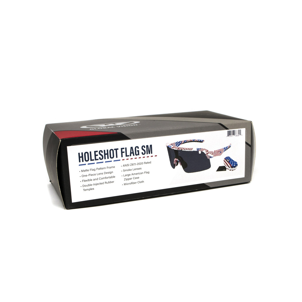 Очки защитные открытые Global Vision Holeshot USA Flag (gray), сірі в оправі прапор США