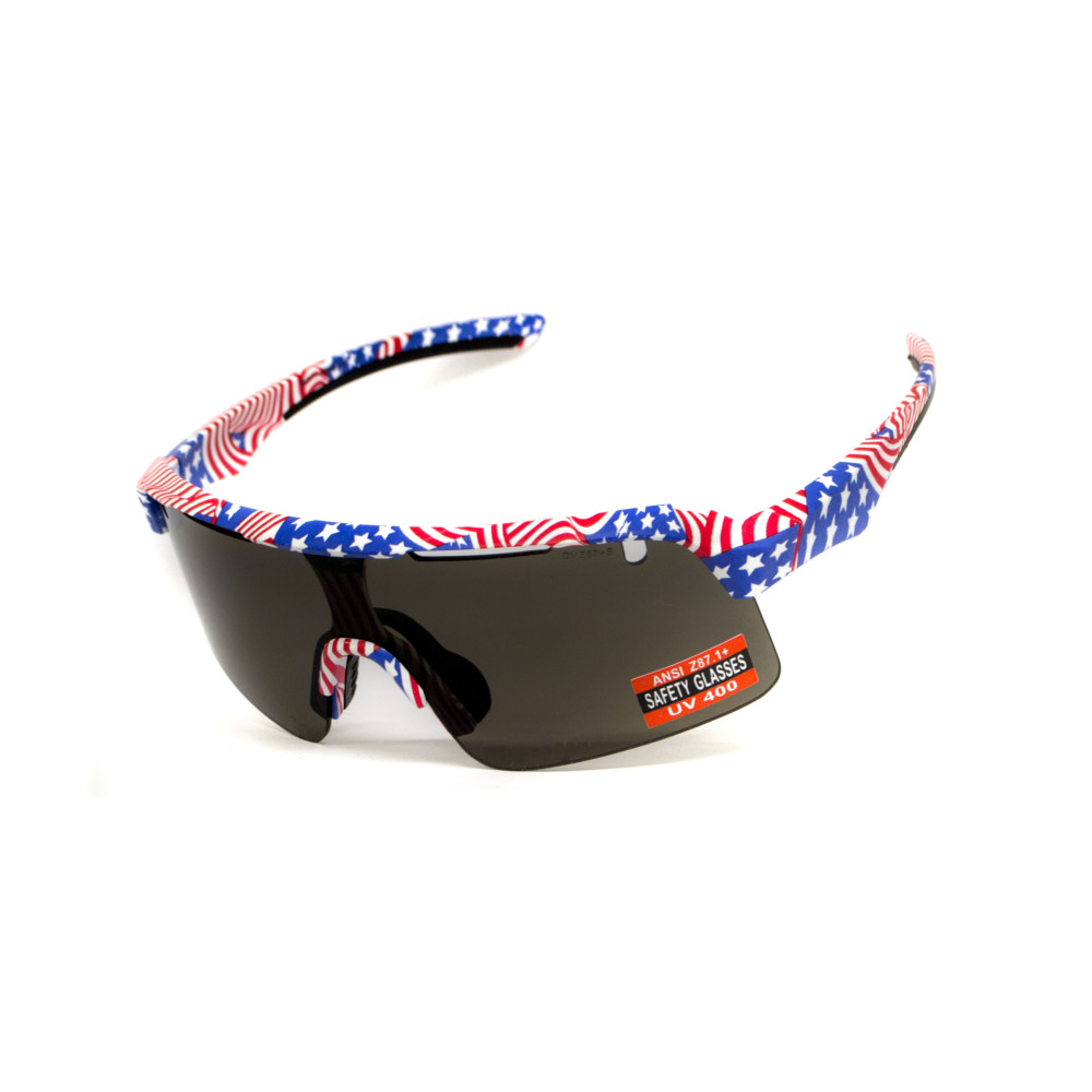Очки защитные открытые Global Vision Holeshot USA Flag (gray), сірі в оправі прапор США